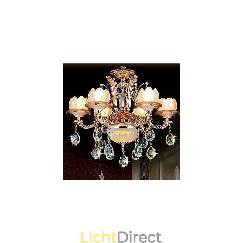 Europese stijl Kristallen hanglamp Eenvoudige legering Stijl Retro verlichting