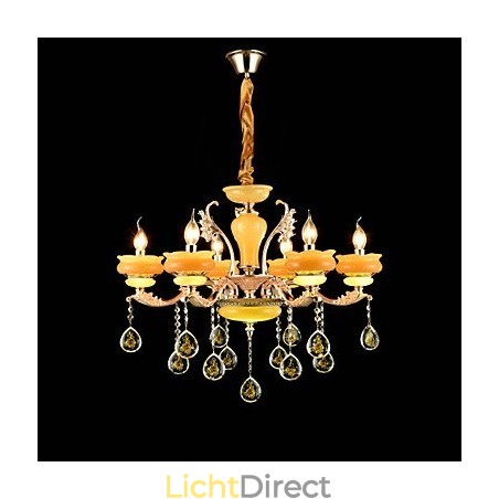 Traditionele klassieke zinklegeringsfunctie voor kristallen mini-stijl metalen kroonluchter met 6 lampen Traditionele klassieke zinklegeringsfunctie voor kristallen mini-stijl metalen kroonluchter met 6 lampen