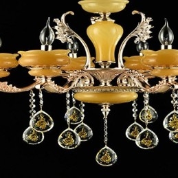 Traditionele klassieke zinklegeringsfunctie voor kristallen mini-stijl metalen kroonluchter met 6 lampen
