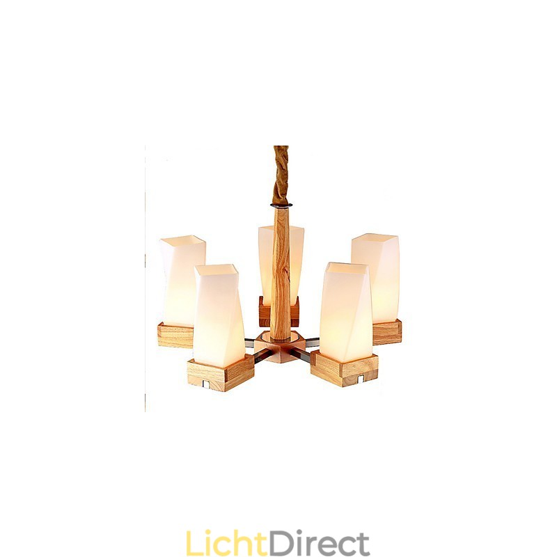 Eenvoudige kunstverlichting Massief hout Creatieve woonkamer Plafondlamp