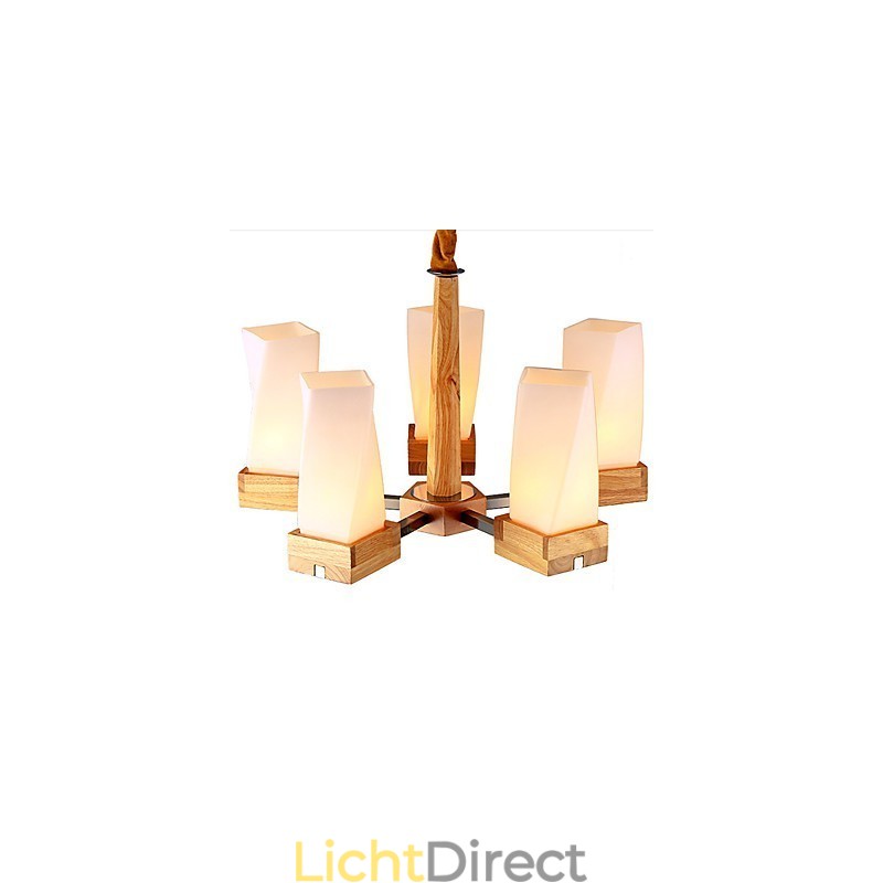 Eenvoudige kunstverlichting Massief hout Creatieve woonkamer Plafondlamp