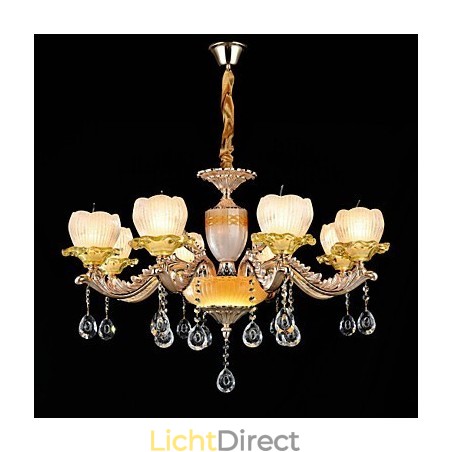 Traditionele klassieke zinklegeringsfunctie voor kristallen mini-stijl metalen kroonluchter met 8 lampen Traditionele klassieke zinklegeringsfunctie voor kristallen mini-stijl metalen kroonluchter met 8 lampen