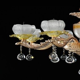 Traditionele klassieke zinklegeringsfunctie voor kristallen mini-stijl metalen kroonluchter met 8 lampen