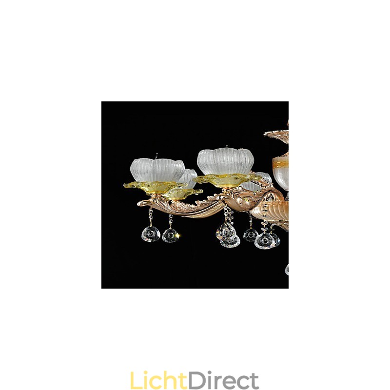 Traditionele klassieke zinklegeringsfunctie voor kristallen mini-stijl metalen kroonluchter met 8 lampen