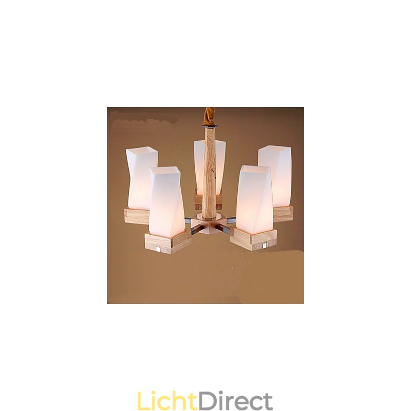 Eenvoudige kunstverlichting Massief hout Creatieve woonkamer Plafondlamp