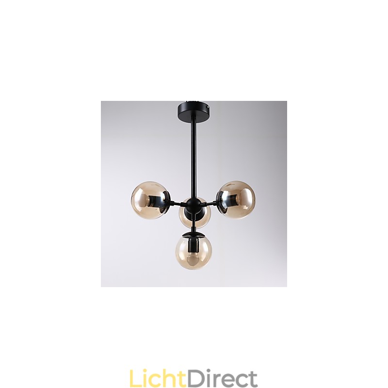 Vier lichtpaal moderne Europese stijl Modo metalen glazen hanglamp de Foyer Decorate industriële kroonluchterlamp
