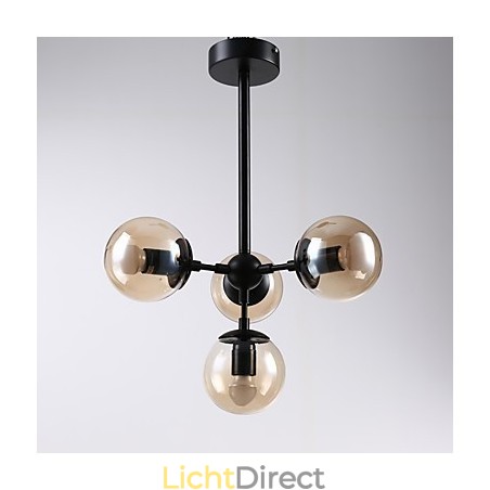 Vier lichtpaal moderne Europese stijl Modo metalen glazen hanglamp de Foyer Decorate industriële kroonluchterlamp Vier lichtpaal moderne Europese stijl Modo metalen glazen hanglamp de Foyer Decorate industriële kroonluchterlamp