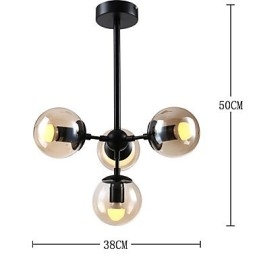 Vier lichtpaal moderne Europese stijl Modo metalen glazen hanglamp de Foyer Decorate industriële kroonluchterlamp