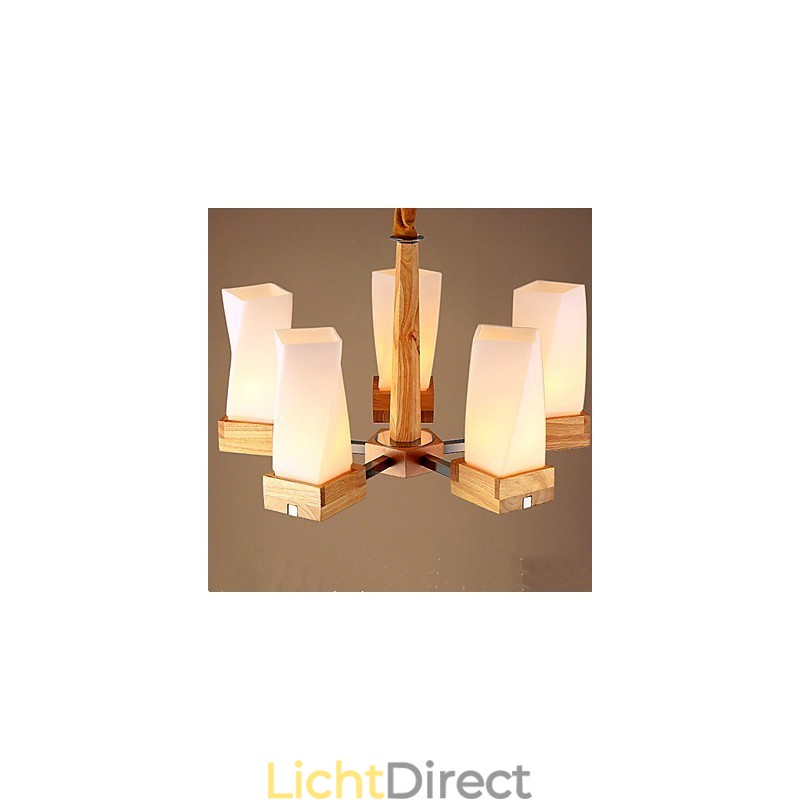 Eenvoudige kunstverlichting Massief hout Creatieve woonkamer Plafondlamp