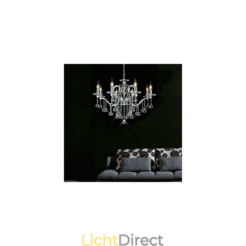 Elegante kristallen kroonluchter met 8 lampen