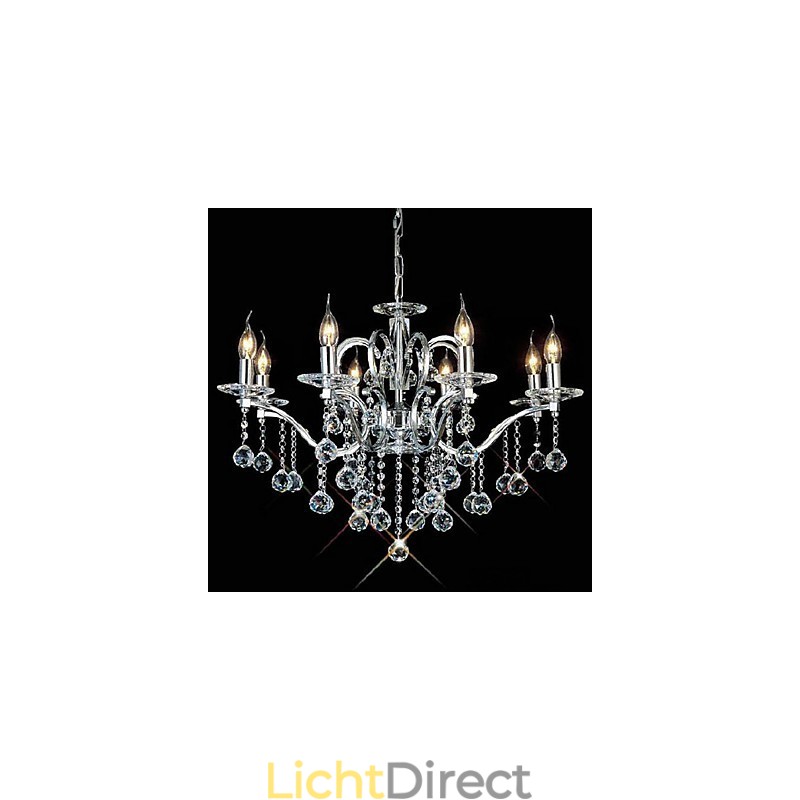 Elegante kristallen kroonluchter met 8 lampen