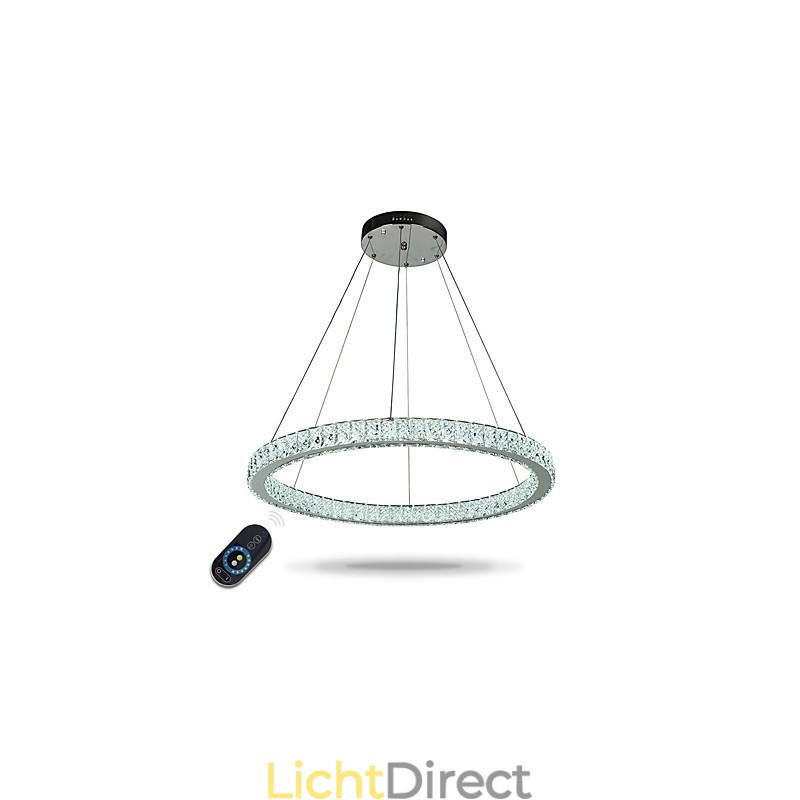 Dimbare ringvormige plafondhanglamp, moderne kroonluchterverlichting, binnenverlichting met afstandsbediening