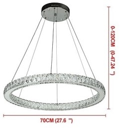 Dimbare ringvormige plafondhanglamp, moderne kroonluchterverlichting, binnenverlichting met afstandsbediening