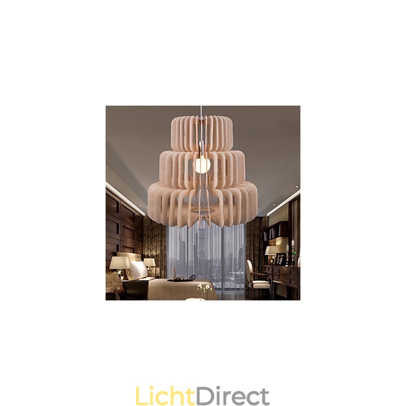 Vintage drielaags taarthouten kroonluchter