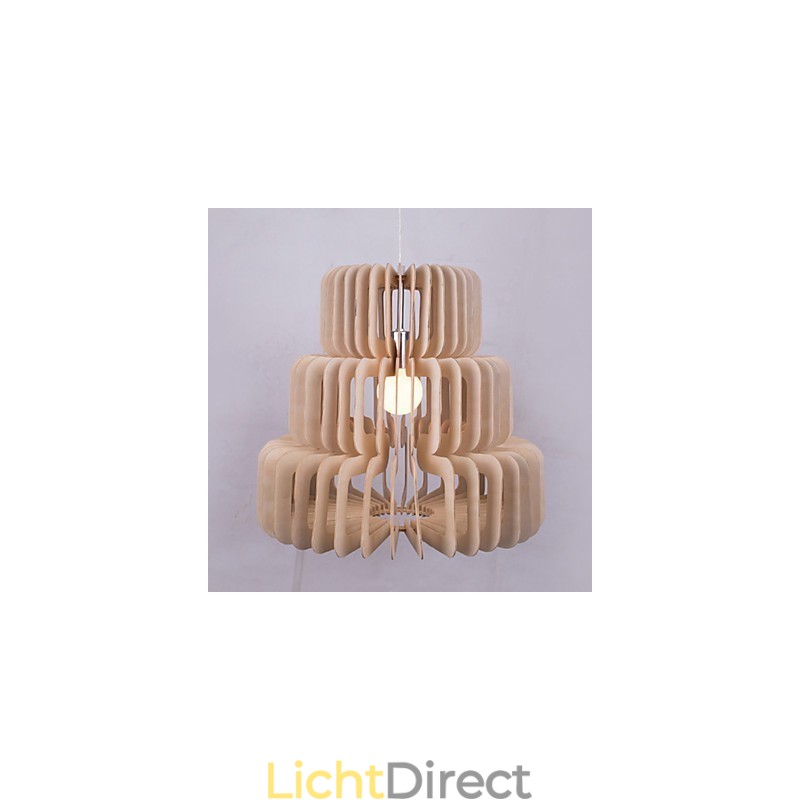 Vintage drielaags taarthouten kroonluchter