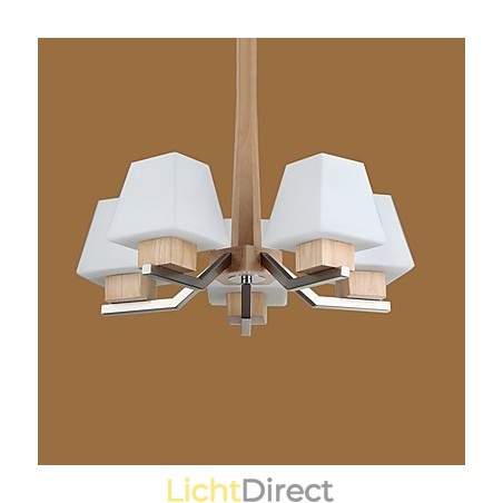 Moderne eigentijdse gegalvaniseerde eigenschap voor houten bamboe kroonluchter