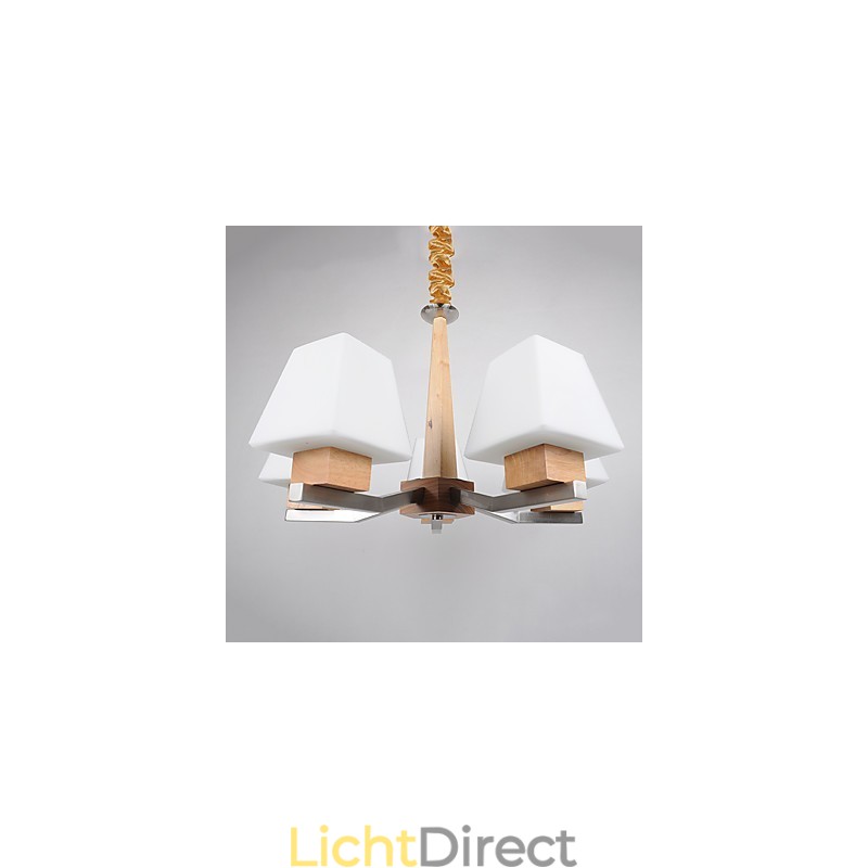 Moderne eigentijdse gegalvaniseerde eigenschap voor houten bamboe kroonluchter