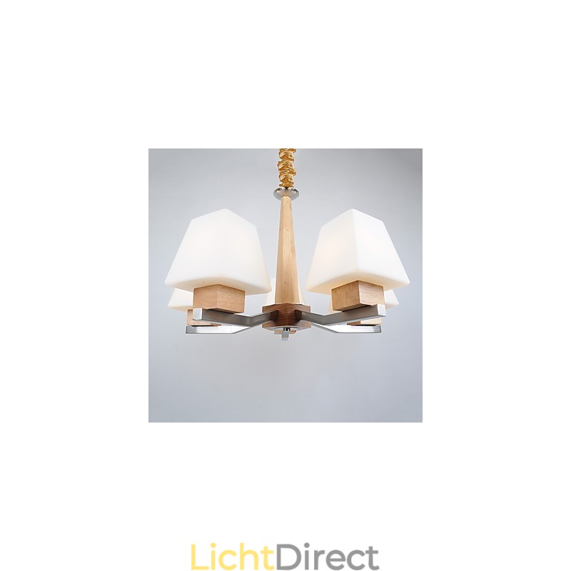 Moderne eigentijdse gegalvaniseerde eigenschap voor houten bamboe kroonluchter