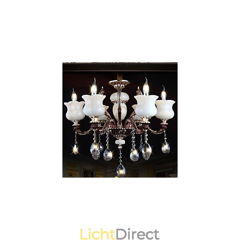 Jade Zinklegering Hanglamp 6 Lichts Kroonluchter