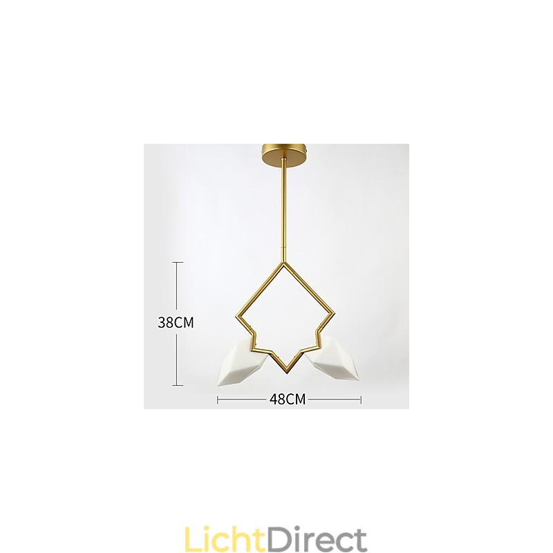 2 Lichtmast Moderne Metalen met Glazen Perzik Kroonluchter Lamp de Canteen Decorate Hanglamp