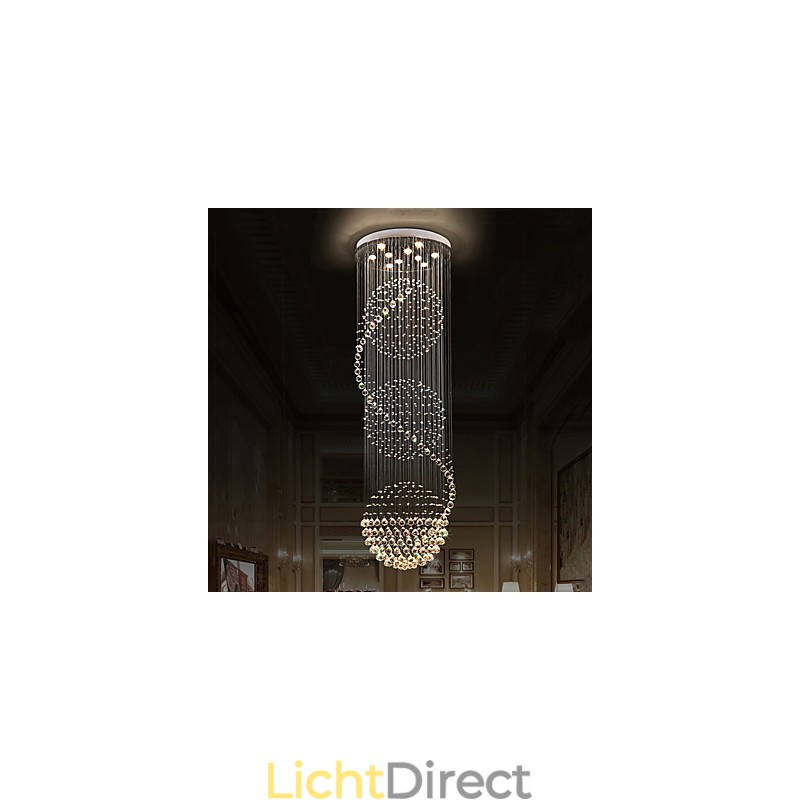 10 Licht 2,5 Meter Lengte Lange Druppel Regendruppel Traanvormige Moderne Kristallen Plafond Kroonluchter Binnen Hanglamp