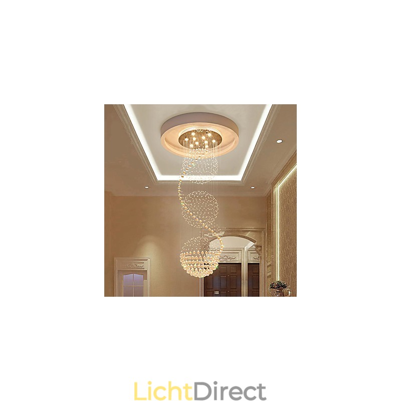 10 Licht 2,5 Meter Lengte Lange Druppel Regendruppel Traanvormige Moderne Kristallen Plafond Kroonluchter Binnen Hanglamp