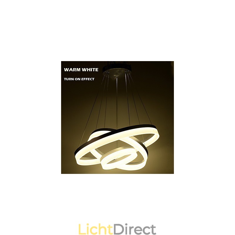 Ronde kroonluchterverlichting Verlichting Moderne acryllampen Luxe plafondlampen met drie ringen