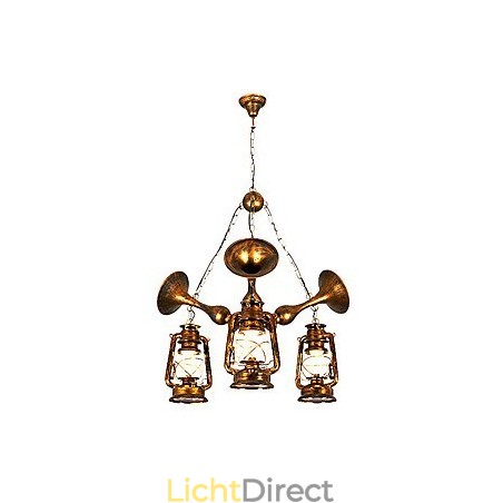 Rustieke Lodge Vintage Retro Landelijke Wereldbol Schilderij Kenmerk voor Mini Stijl Ontwerpers Metalen Kroonluchter