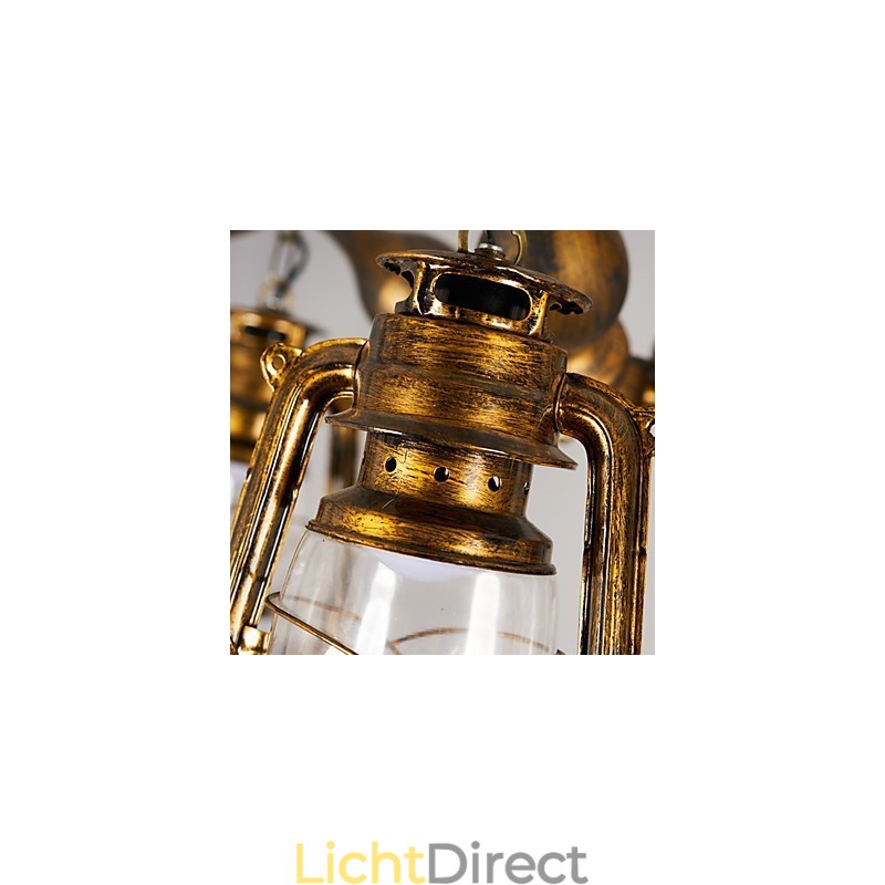 Rustieke Lodge Vintage Retro Landelijke Wereldbol Schilderij Kenmerk voor Mini Stijl Ontwerpers Metalen Kroonluchter