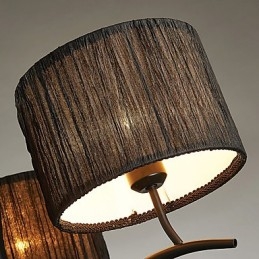 3-lichts traditionele klassieke kroonluchter met eenvoudige stoffen trommelkap