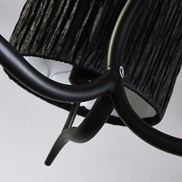 3-lichts traditionele klassieke kroonluchter met eenvoudige stoffen trommelkap