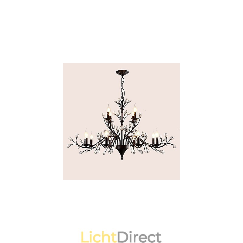 12 lampen kristallen kroonluchter moderne eigentijdse traditionele klassieke vintage retro landelijke schilderfunctie