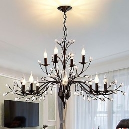 12 lampen kristallen kroonluchter moderne eigentijdse traditionele klassieke vintage retro landelijke schilderfunctie