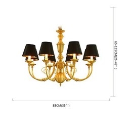 Kroonluchter Traditioneel Klassiek Landelijk Messing Kenmerk voor Mini Stijl Metaal 8 Lampen