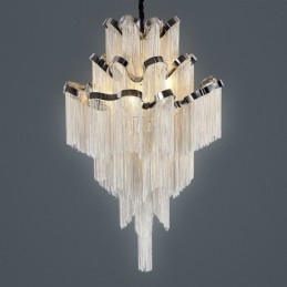 Aluminium Stream Kroonluchter Design Hanglamp Zilver Kleur Wenteltrap trap