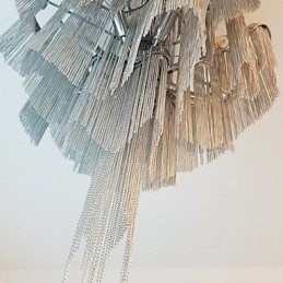 Aluminium Stream Kroonluchter Design Hanglamp Zilver Kleur Wenteltrap trap