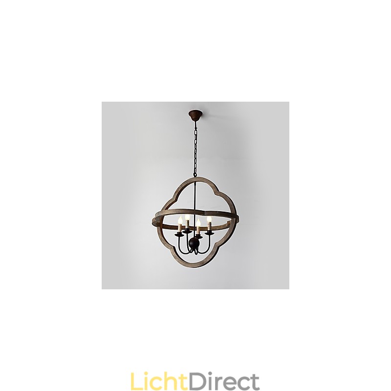 Vintage Metalen Amerikaanse Industriële Loft Schilderij Kleur Houten Kroonluchter Lamp de Indoor Decorate Hanglamp