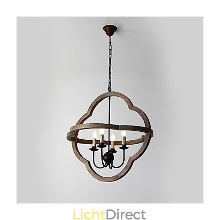 Vintage Metalen Amerikaanse Industriële Loft Schilderij Kleur Houten Kroonluchter Lamp de Indoor Decorate Hanglamp