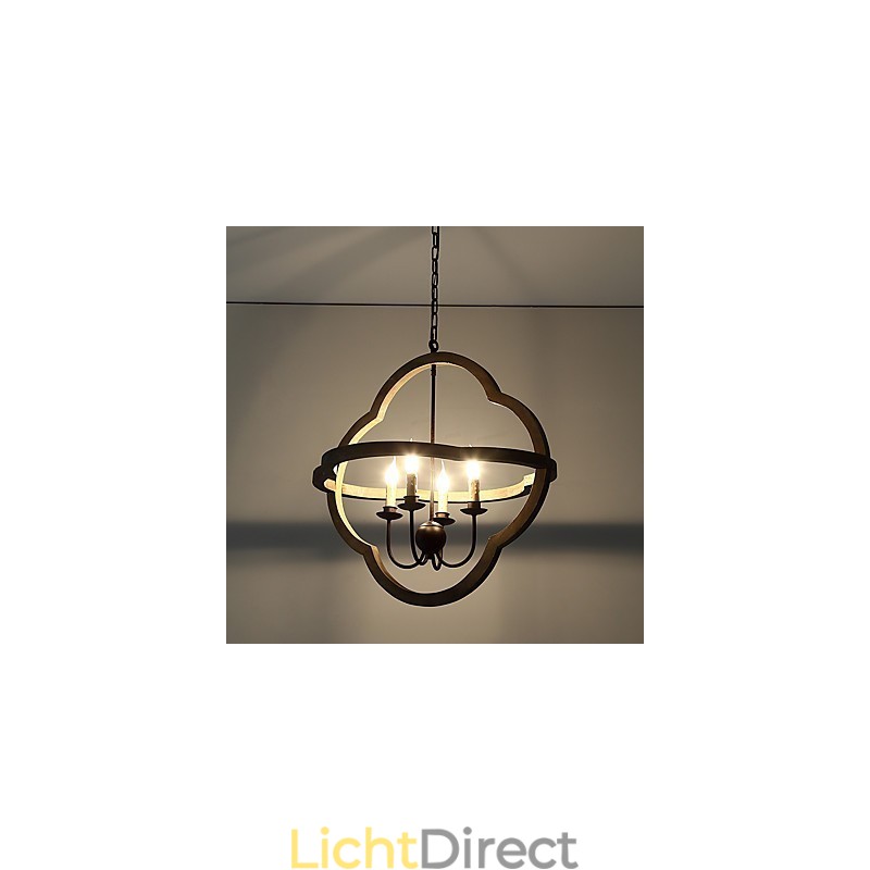 Vintage Metalen Amerikaanse Industriële Loft Schilderij Kleur Houten Kroonluchter Lamp de Indoor Decorate Hanglamp