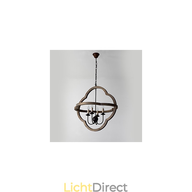 Vintage Metalen Amerikaanse Industriële Loft Schilderij Kleur Houten Kroonluchter Lamp de Indoor Decorate Hanglamp