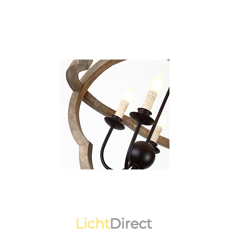 Vintage Metalen Amerikaanse Industriële Loft Schilderij Kleur Houten Kroonluchter Lamp de Indoor Decorate Hanglamp