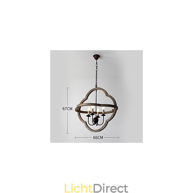 Vintage Metalen Amerikaanse Industriële Loft Schilderij Kleur Houten Kroonluchter Lamp de Indoor Decorate Hanglamp