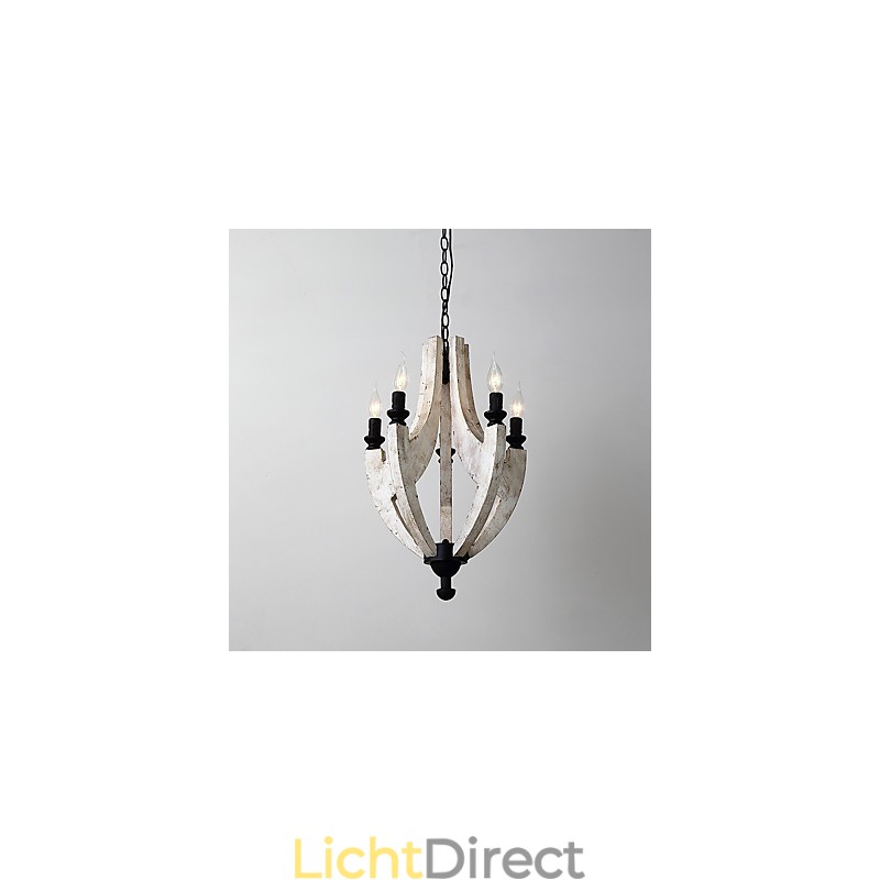 Vintage schilderij kenmerk mini stijl houten bamboe kroonluchter lamp de decoratieve hanglamp