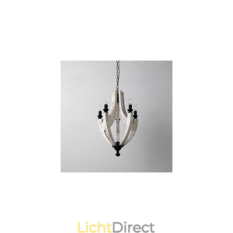 Vintage schilderij kenmerk mini stijl houten bamboe kroonluchter lamp de decoratieve hanglamp