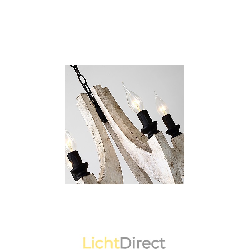 Vintage schilderij kenmerk mini stijl houten bamboe kroonluchter lamp de decoratieve hanglamp