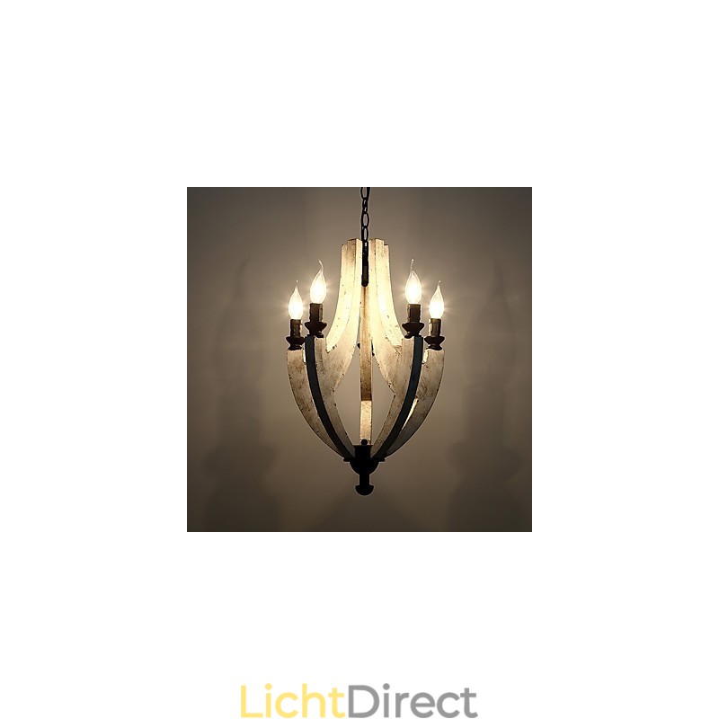 Vintage schilderij kenmerk mini stijl houten bamboe kroonluchter lamp de decoratieve hanglamp