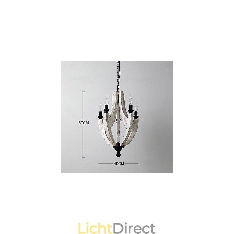 Vintage schilderij kenmerk mini stijl houten bamboe kroonluchter lamp de decoratieve hanglamp
