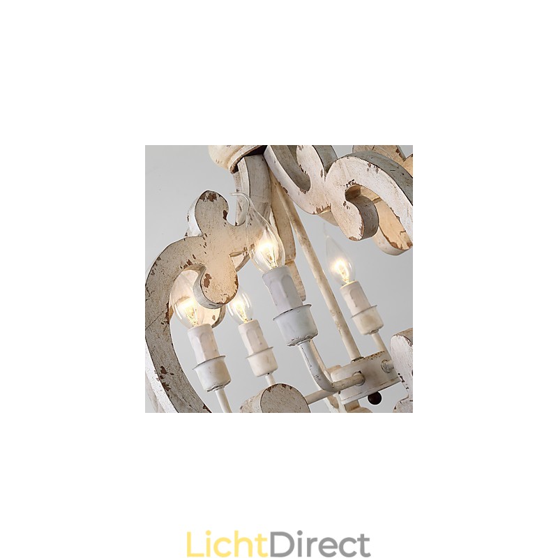 Vintage schilderij kenmerk mini stijl houten bamboe kroonluchter lamp de decoratieve hanglamp