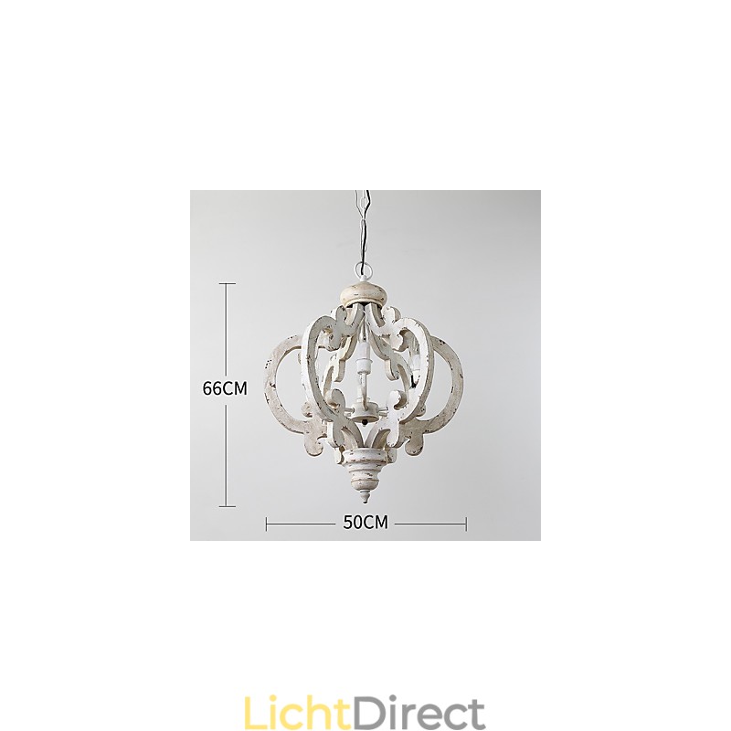 Vintage schilderij kenmerk mini stijl houten bamboe kroonluchter lamp de decoratieve hanglamp