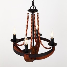 Vier licht vintage schilderij kenmerk mini stijl houten bamboe kroonluchter lamp de decoratieve hanglamp